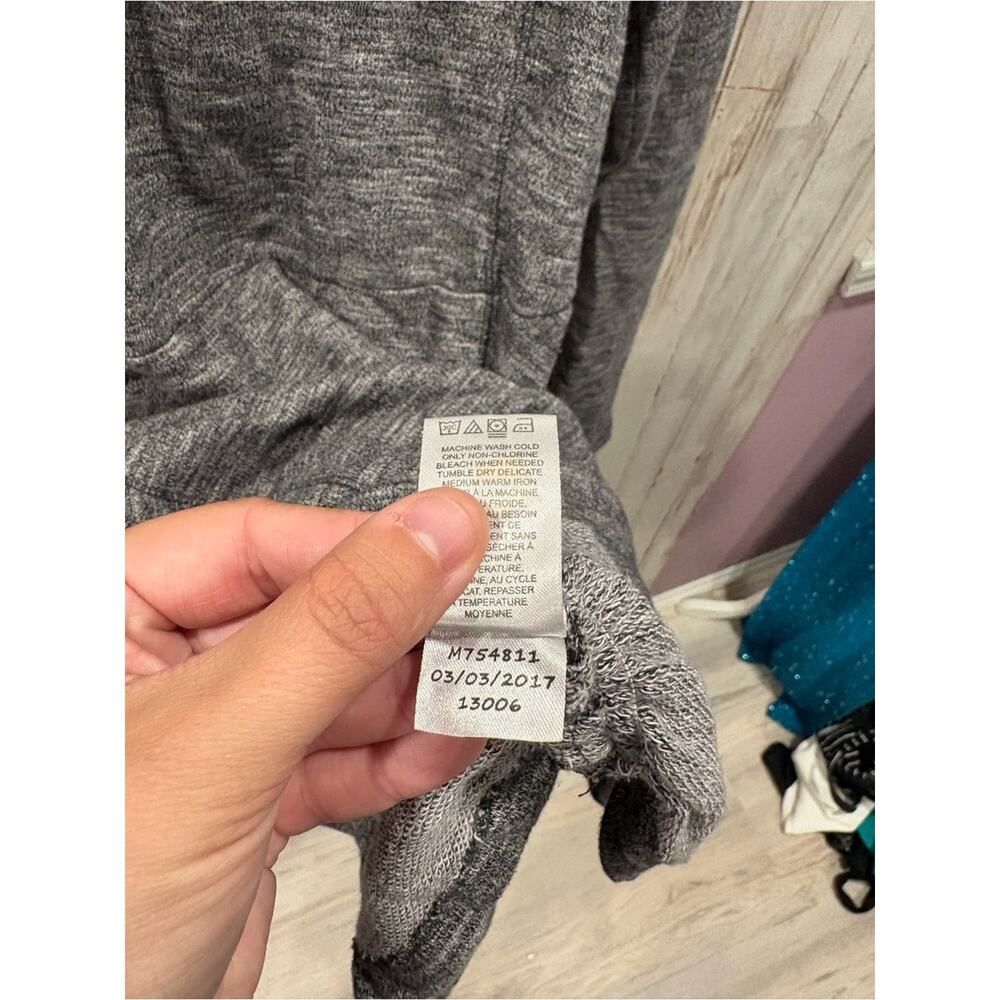 Aventura Heathered Gray Quarter-Zip Ruched Outdoor Tunic Top Womens Large Cotton - Picture 4 of 7